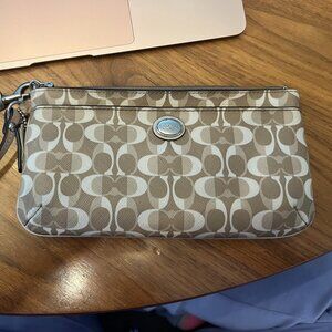 Coach Optic Signature C Double Zip Wristlet Wallet